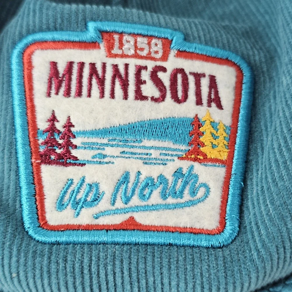 Minnesota 1858 Up‎ North Hat NWT Cap SnapBack Adjustable Mesh Corduroy Trucker